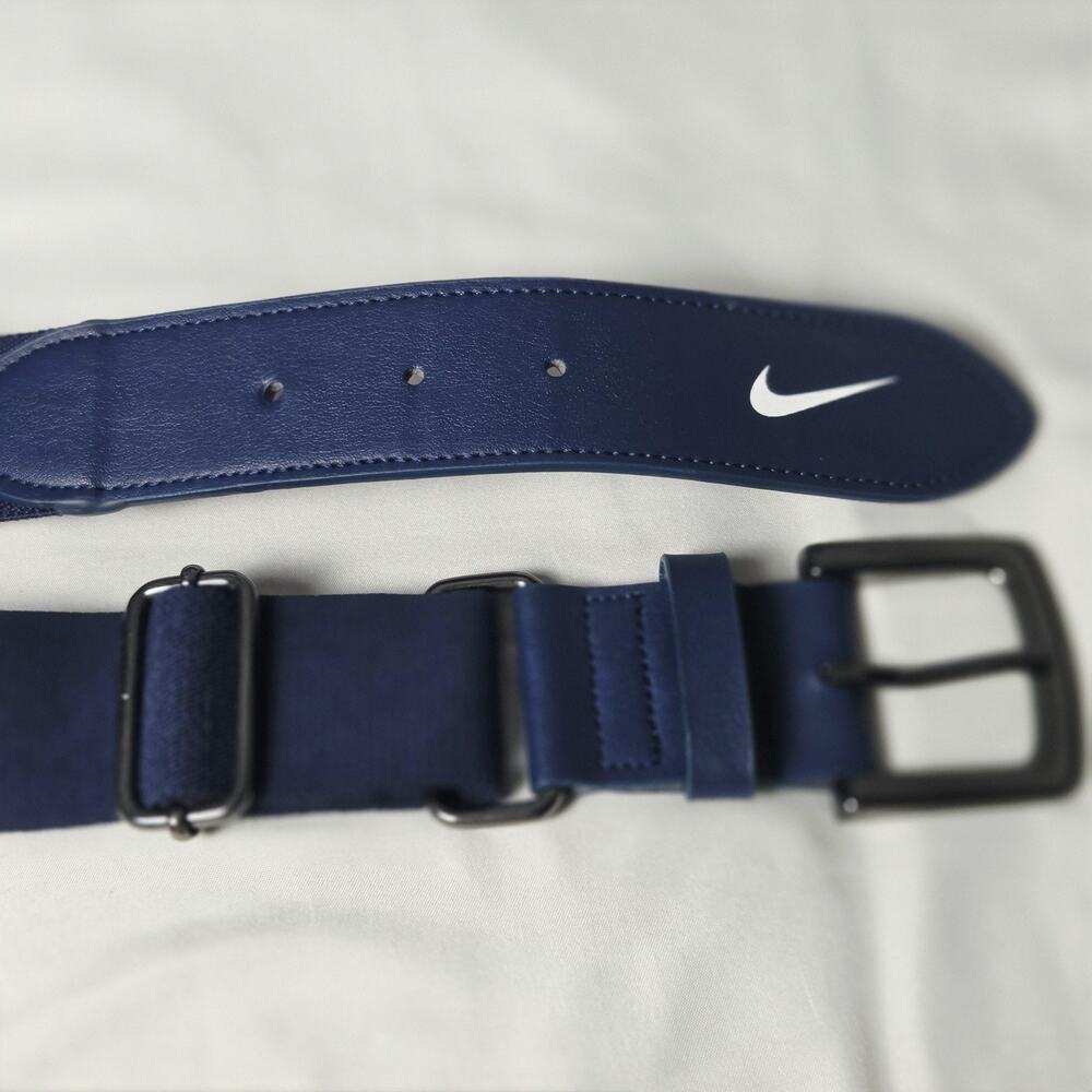 Nike Belt Mens One Size Blue Navy Golf Baseball Stretch Adjustable Sports Swoosh
